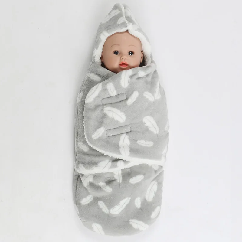 Buy Infant baby swaddle newborn flannel lambs double