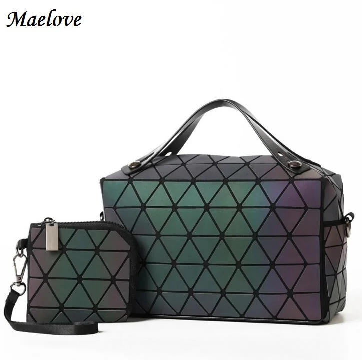 IMIDO женская светящаяся сумка, стеганая Геометрическая сумка на плечо, лазерная простая складная сумка, матовая цветная,, дизайнерский бренд - Цвет: luminous