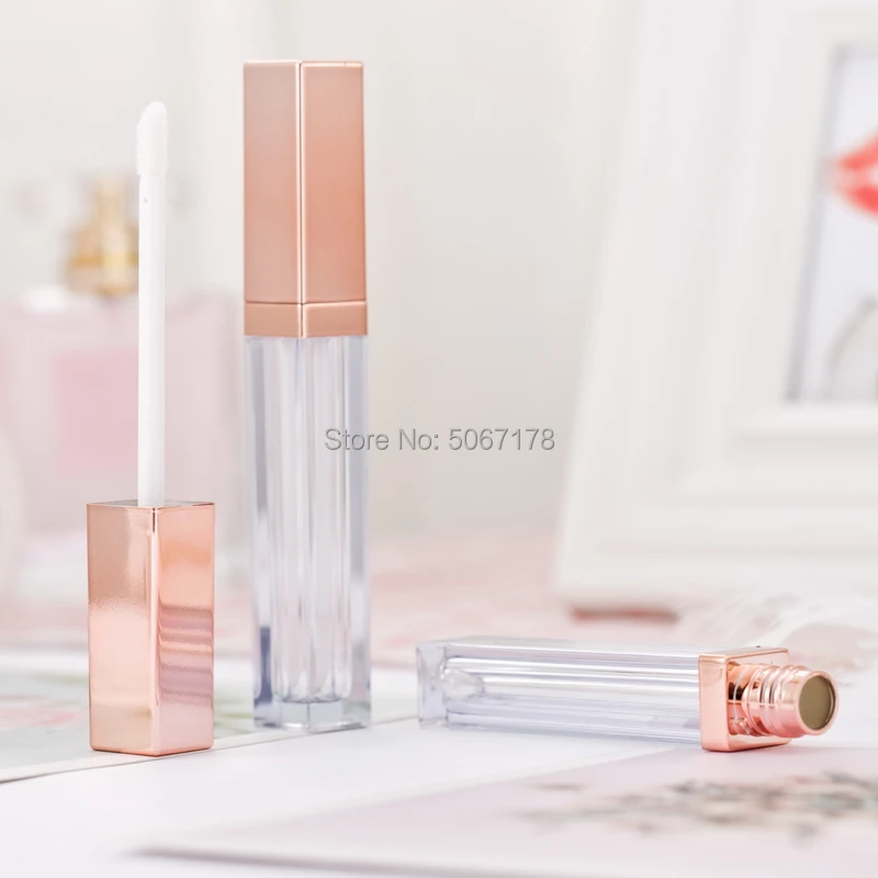 

10/30/50pcs 5ml Rose Gold Lip Gloss Bottle,Plastic Empty Cosmetic Lip Oil Refillable Tube, Liquid Lipstick Storage Bottle