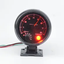 3.75 дюймов rpm гонки тахометр красной подсветкой модифицированный автомобиль инструмент функция предупреждения углерода боится Автоматический измерительный прибор