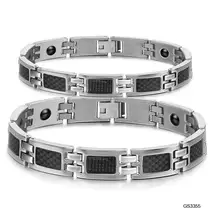 Lovers’ Stainless Steel Link Chain Bracelets Classical Women Men Health Care Jewelry with Magnet Stone Energy Balance GS3355