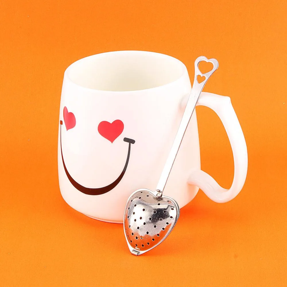 Stainless Steel Heart Shape Tea Infuser Spoon Strainer Steeper Handle