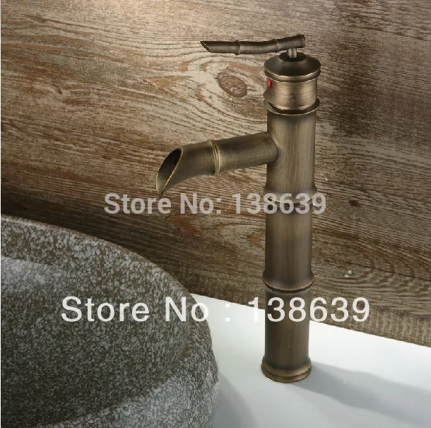 Free Shipping Hot Sale Bamboo Style Antique Basin Faucet,brass Brushed