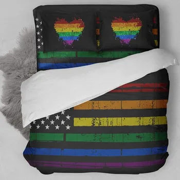 

Fanaijia 3pcs Love Print Duvet Cover sets with pillowcase Bedding Set King size AU Queen Bed best bedline