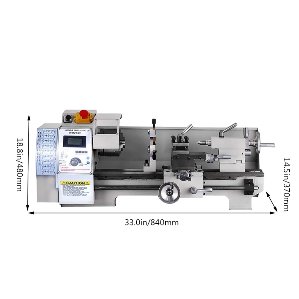 Mini Variable-Speed High-Precision DIY Metal Lathe Bench Top Digital RPM 750W For Parts Turning Repair Lathe Center Tool Machine