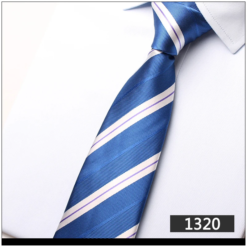 Модный бренд 8 см синий полосатый Формальные Галстуки для Для мужчин высокое качество Бизнес Для мужчин S Средства ухода за кожей шеи