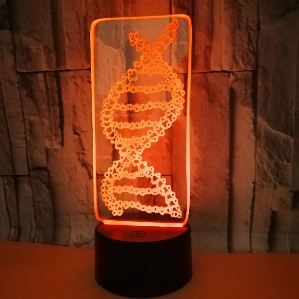 Dna 3d лампа семь цветов дистанционное управление сенсорная Светодиодная
