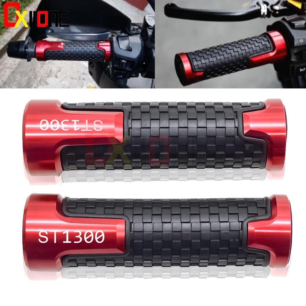 

Moto HandleBar Grip Aluminium Accessories 22mm Motorcycle Handle Bar Grips 7/8"Rubber Hand Bar For Honda ST1300 2003-2012
