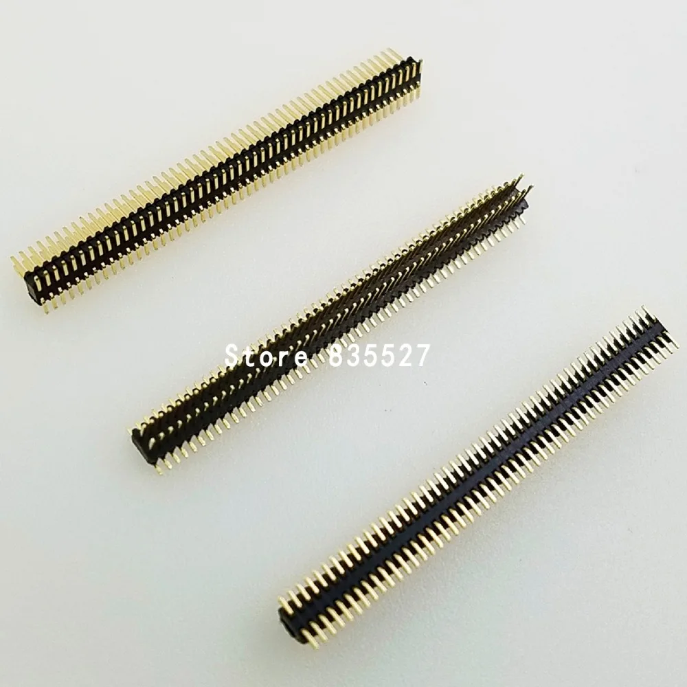 2pcs/lot 0.8mm patch double row Pin Header Male (SMT) SMD 2*50P 100 pin