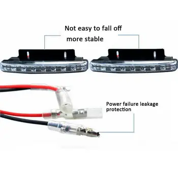 

12V Car LED Lights Replacement 155x17.8x35.6mm 2pcs 8-LED Daytime Running Fog Super Bright 6000-6500K DC 12V Durable