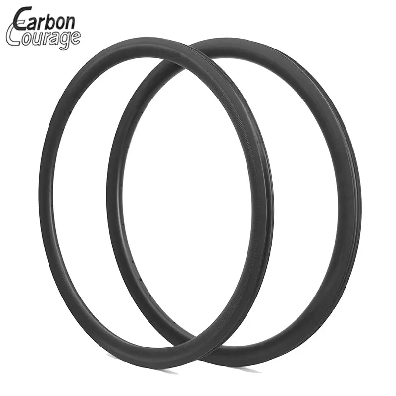2Pcs New 700C 38mm Carbon Clincher Rims Road Bike Matt Full Carbon Bicycle Wheels Clincher Rim