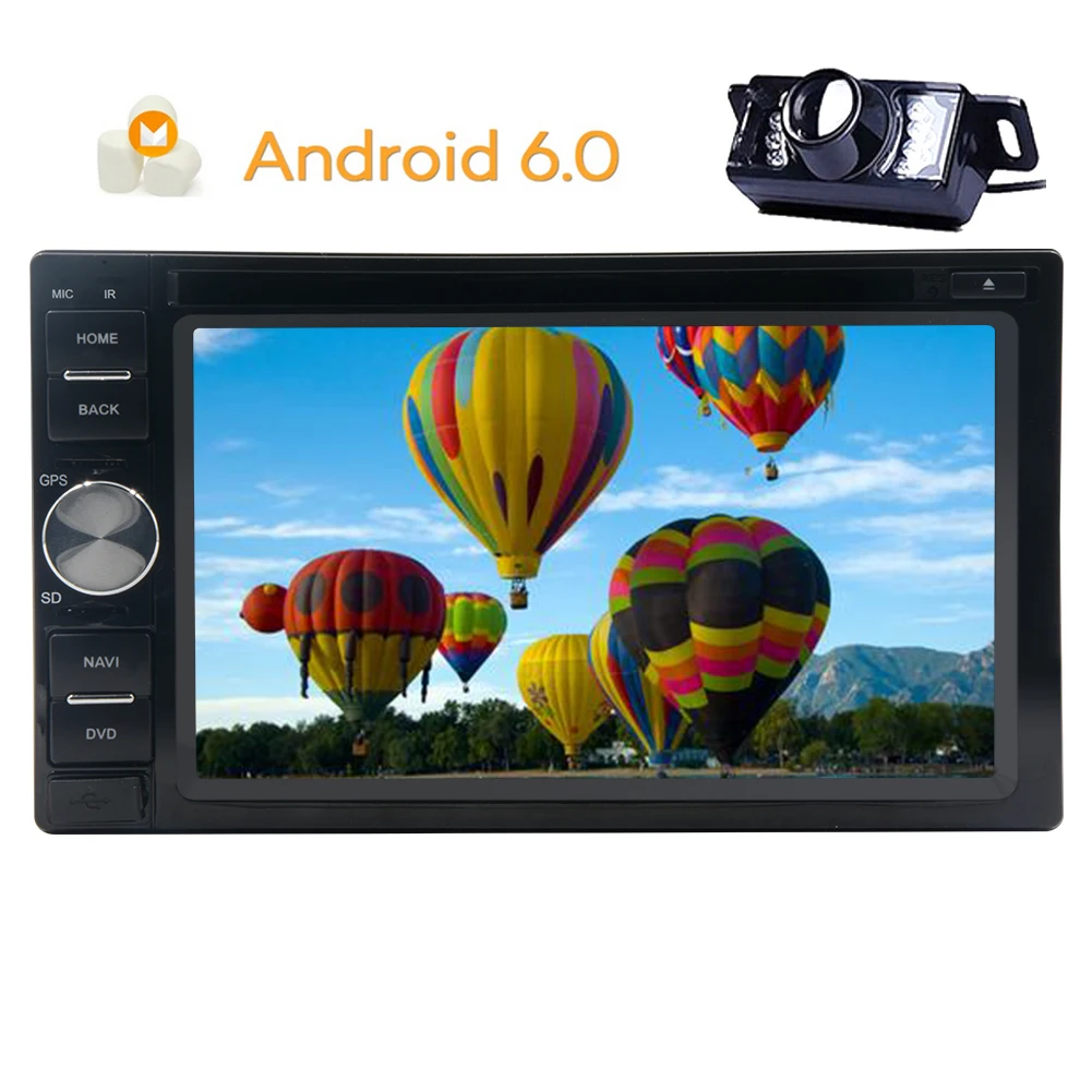 Clearance Android6.0 Car Stereo in Dash Double Din Headunit GPS Navigation 3D Map 5point Touch Screen BT SWC/USB/SD/Bulit-in WIFI/3G/4G 4