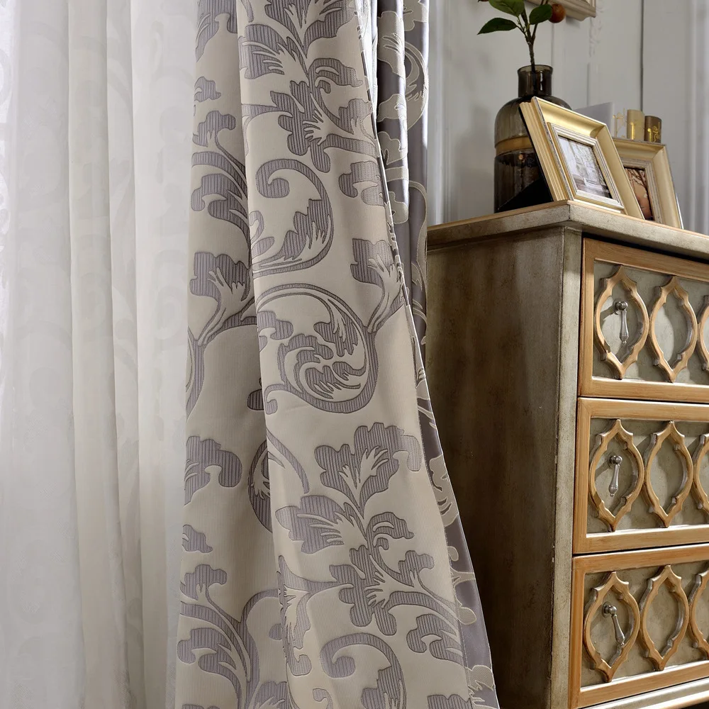 

Simple Modern Light Luxury High Precision Surf Flower Jacquard Curtains for Living Dining Room Bedroom.