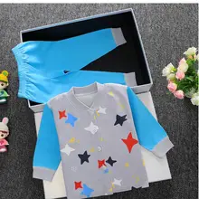 Цветной хлопковый осенний костюм для маленьких девочек 1