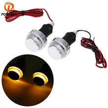 POSSBAY винтажный 7/" светодиодный Сплав мотоцикл Ручка Бар торцевой индикатор заглушка для рукоятки указатель поворота для Honda Yamaha Suzuki Harley