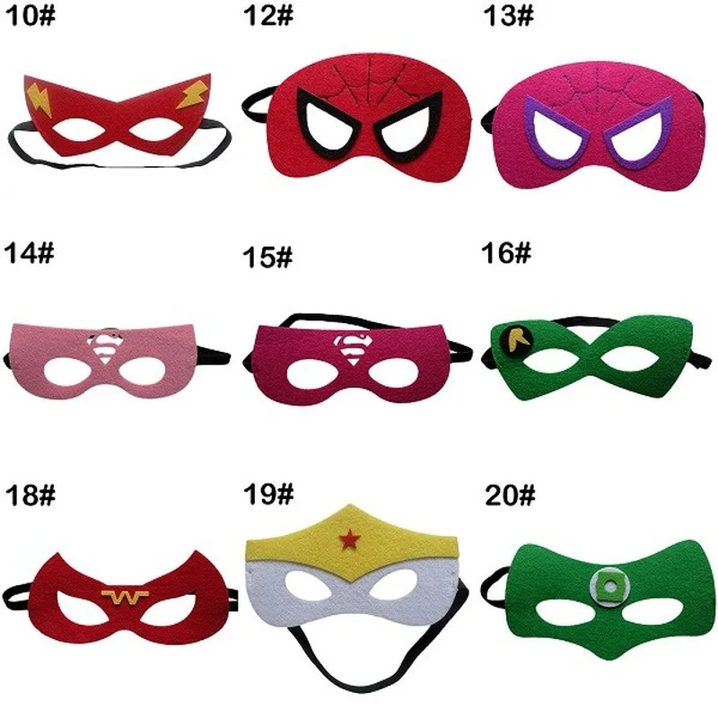 

10 PCS Kid Party Prop Avengers Satin Super Hero Superman Batman Spiderman Thor Hulk Ironman Masks with Cloak Cape