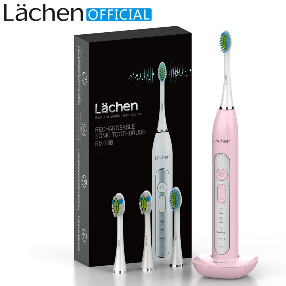 

Lachen RM-T8B Electric Toothbrush 3 Modes Timer USB Rechargeable Waterproof Electric Tooth Brushes with Replacement Brush Head