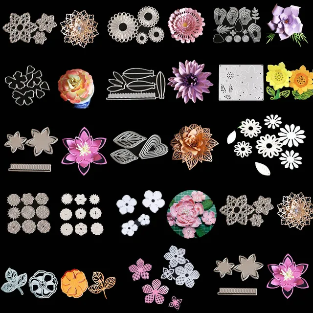 Fiori misti Metallo Fustelle Stencil Per Il FAI DA TE Scrapbooking Album di Foto Fiori misti Metallo Fustelle Stencil Per Il FAI DA TE Scrapbooking Album di Foto