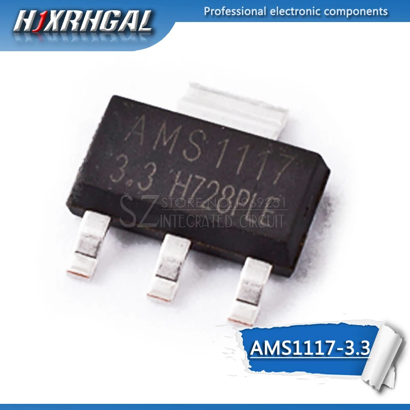 AMS AMS1117 3.3 Regulador tensión 3,3v 1A SOT-223 Lote 5 unidades 