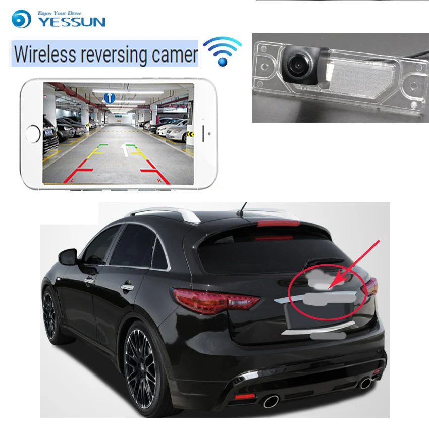 

YESSUN new HD night vision waterproof car reversing wireless camera For Infiniti FX35 FX37 FX50 FX30D QX70 S51 2009~2017