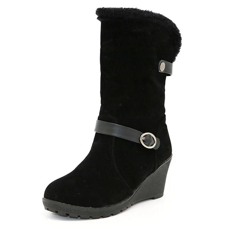 KemeKiss женские ботинки на танкетке с круглым носком; полусапожки, теплая зимняя женская обувь, утепленные меховые сапоги, сапоги на снежную погоду, женские пикантные модные сапоги P21373; большие размеры 34-43