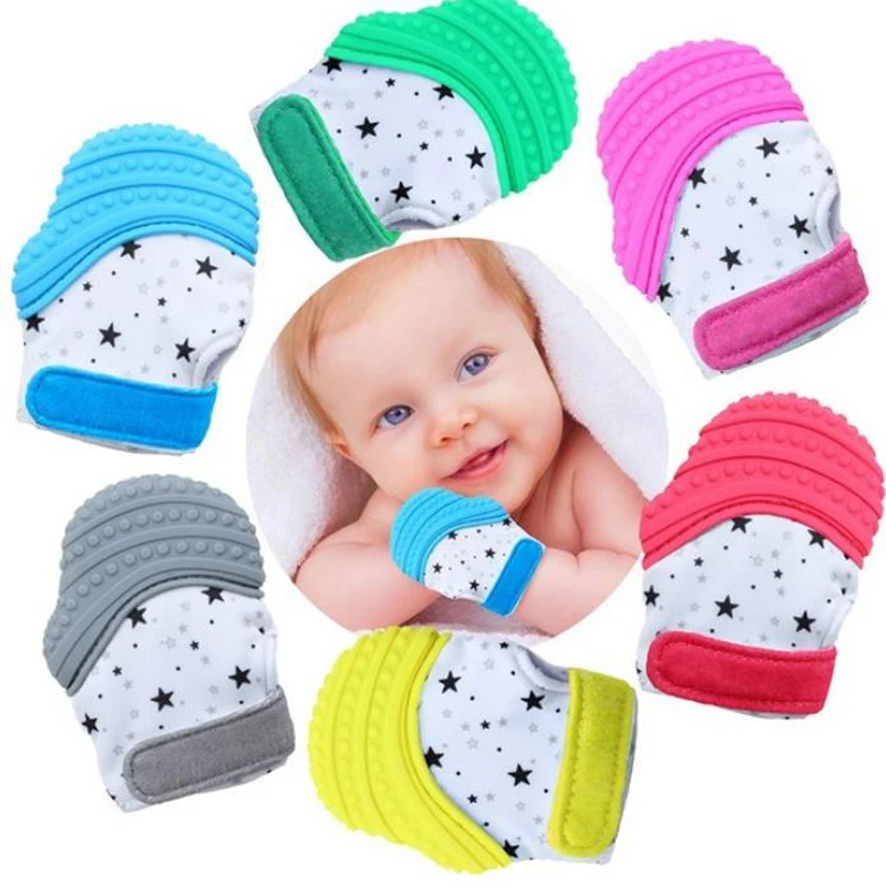 

1PCS Baby pacifier Silicone Teething Mitten Glove Sound Teether Newborn Chewable Nursing Mittens funny pacifier Natural Toy