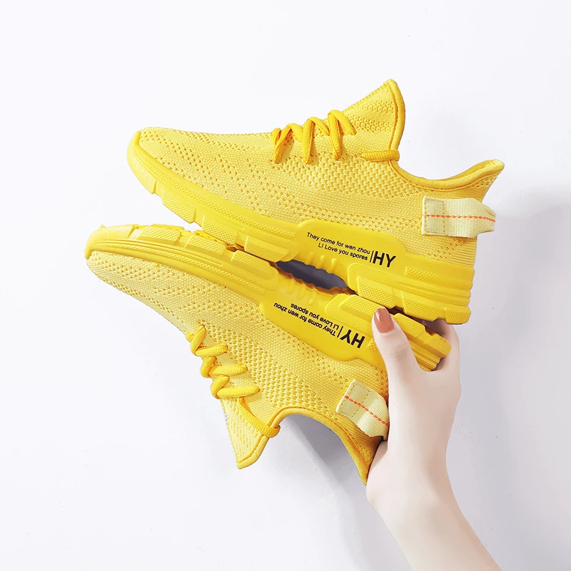 

New Sneakers Women Breathable Running Shoes Women Lace-Up Beginner Rubber Mesh Round Flat Non-slip Fashion Sport Running Shoes