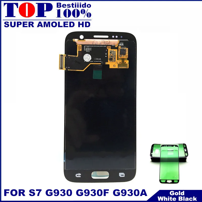 Лучшее качество супер AMOLED ЖК-дисплей для samsung GALAXY S7 G930 G930F кодирующий
