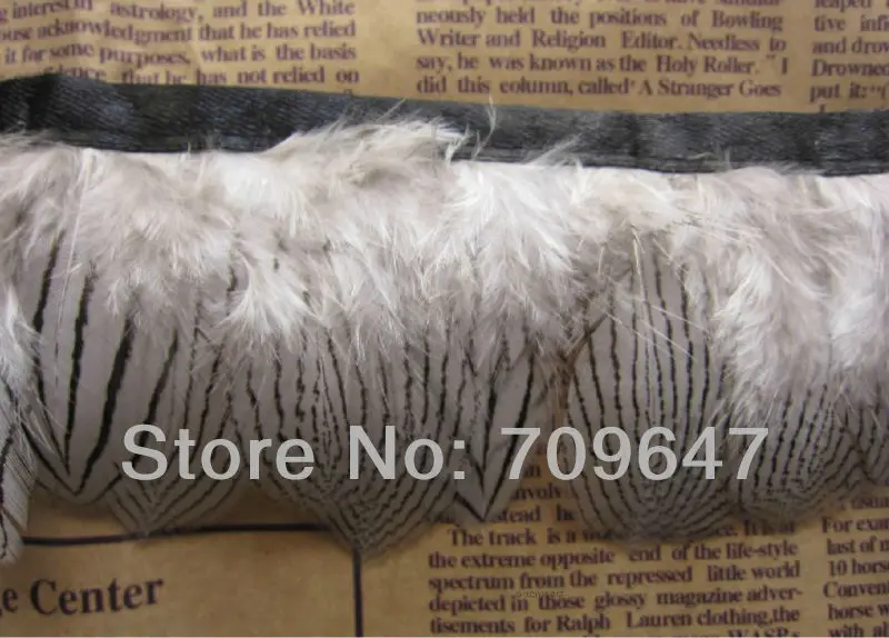 

Height 5-6cm Silver Pheasant feather fringe natural color 2 yards trim for craft,feather decoration,pheasant feathers