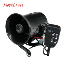 Motolovee Универсальный 12V 100W Авто громкий звуковой сигнал 105-115db сирена с 6 звук тон Мегафоны сигнализации для мотоциклов автофургон лодка