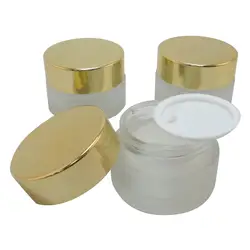 3 шт. 20 мл Frost Стекло макияж крем jar-упаковочного контейнера Алюминий Пластик крышкой (AY200F (20) блестящий Золотой C = 3 шт.)
