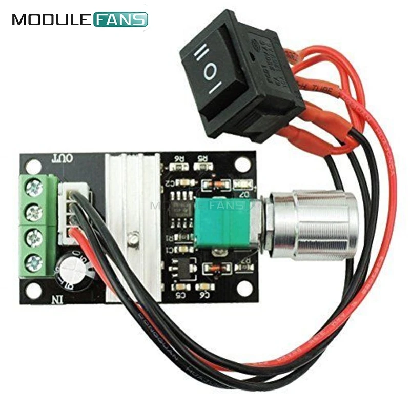 

DC 6V 12V 24V 3A 80W PWM Motor Speed Control Adjustable Reversible Switch Regulator Board Governor Controller Module LED