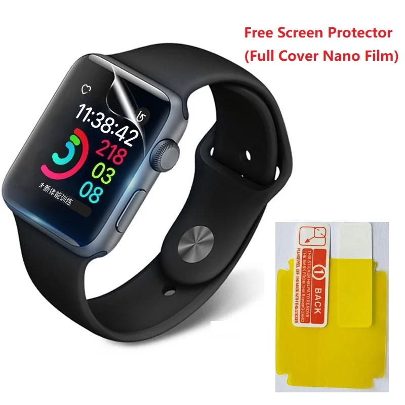 Мягкий нейлоновый ремешок для Apple Watch 44 мм 40 42 38 1 2 3 4 браслет iWatch + защита