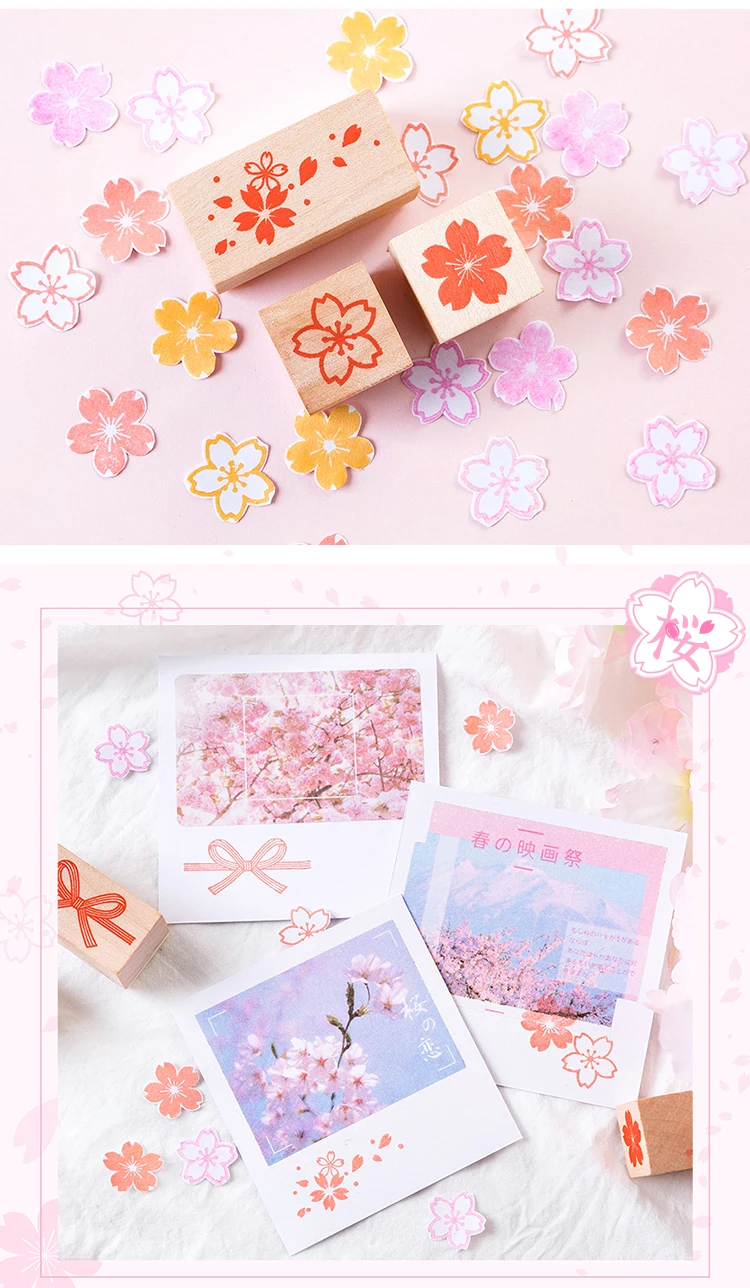 Cherry blossom серии штамп DIY craft деревянные резиновые штампы для скрапбукинга канцелярские Скрапбукинг Стандартный штамп