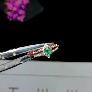 

shilovem 925 sterling silver Natural Emerald Rings fine Jewelry wedding gift women trendy wedding open wholesale yhj040501agml