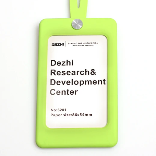 DEZHI, карамельный цвет, силикагель, ID держатель для карт, с мягким шейным ремешком, для офисных пропусков, логотип, индивидуальный держатель для Бейджа - Цвет: Green set