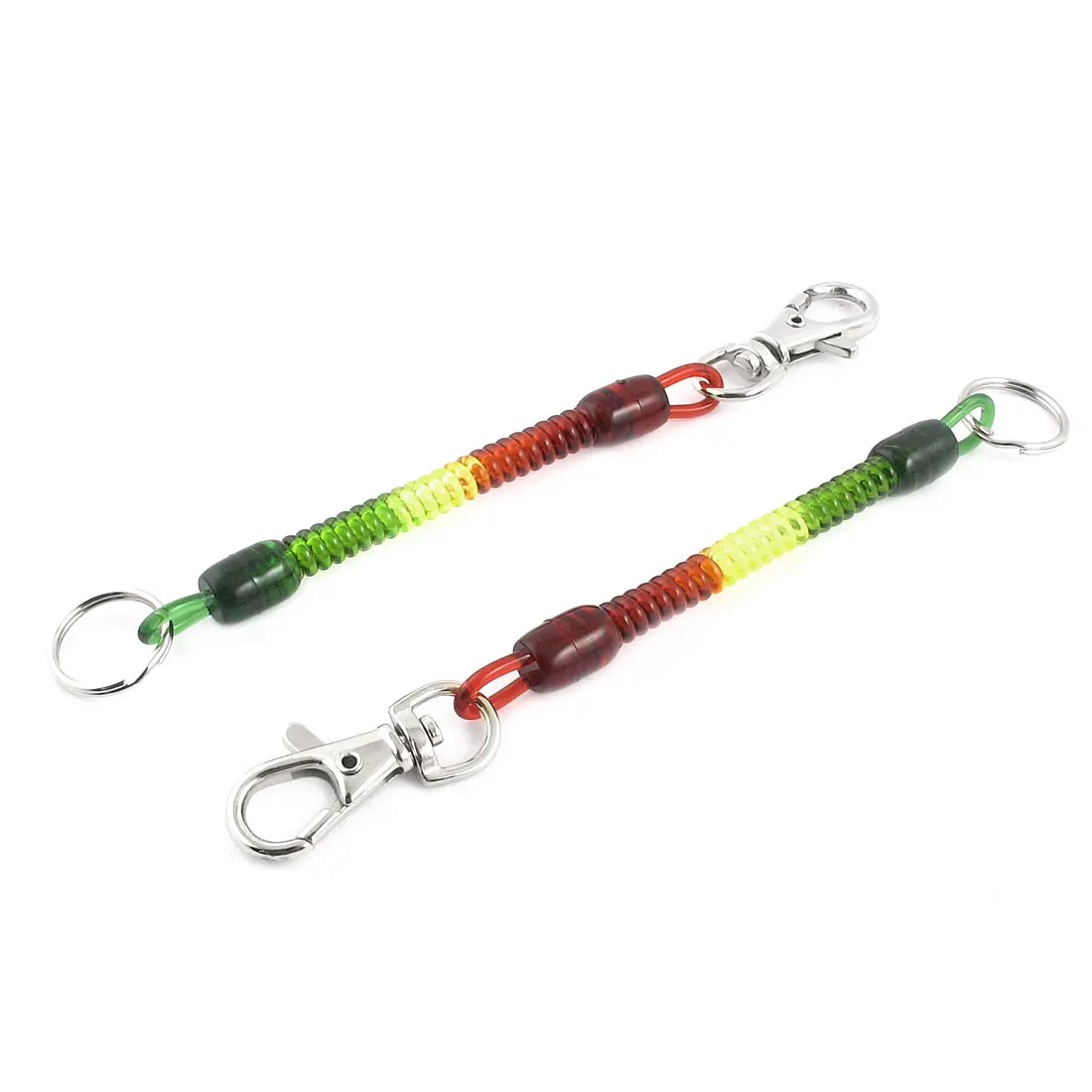 2 Pcs Plastic 6" Length Swivel Clips Spiral Coiled Strap Lanyard