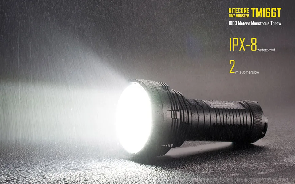 Nitecore TM16GT 3600 люмен 4* CREE XP-L HI V3 светодиоды крошечный Монстр IPX-8 Meters1003 Луч расстояние тактический фонарик