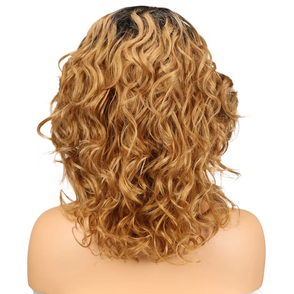 Гладкий бразильский Надувной вьющиеся волосы remy человеческие волосы парики для черных женщин кружевные передние парики цвет пианино блонд