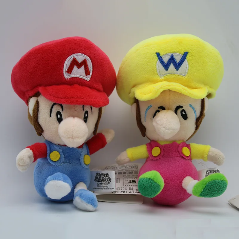 Cute Super Mario luigi Soft Plush Toys Q Version Baby Mario Bros Dolls Gift for Kids High Quality 14cm 4pcslot  (3)