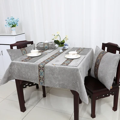 

Multi size Length Lace Patchwork Table Cloth High End Decorate Coffee Table Tablecloth European style Velvet Fabric Table Cover