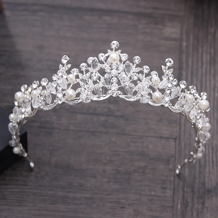 Bodas Accesorios Accesorios para el cabello Coronas y tiaras Diadema bordada con perlas lentejuelas y cristales blancos 