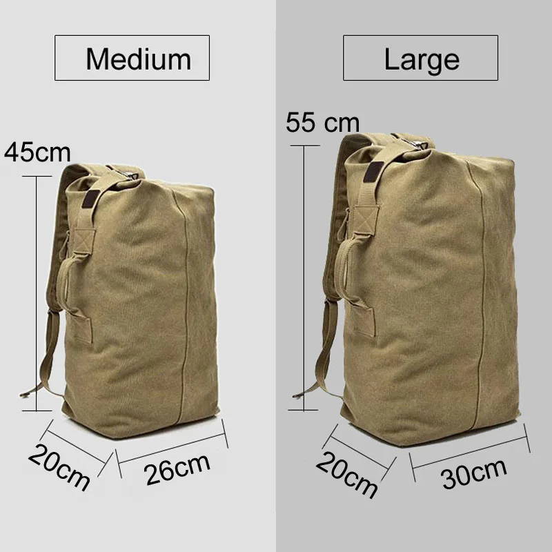  Men's Military Canvas Backpacks Multi-purpose Bucket Travel Bag Large Shoulder Bags Men Army Touris - 32813595996