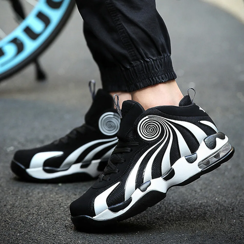 2019 Men's shock-absorbing non-slip basketball shoes fashion comfortable breathable sneakers basketball shoes high top 40J1 (11)