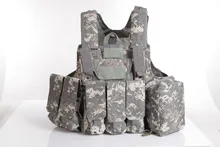 8Pcs Military Tactical Vest Outdoor Hunting CS Army Combat Nylon High Quality Safety Vest with pouches