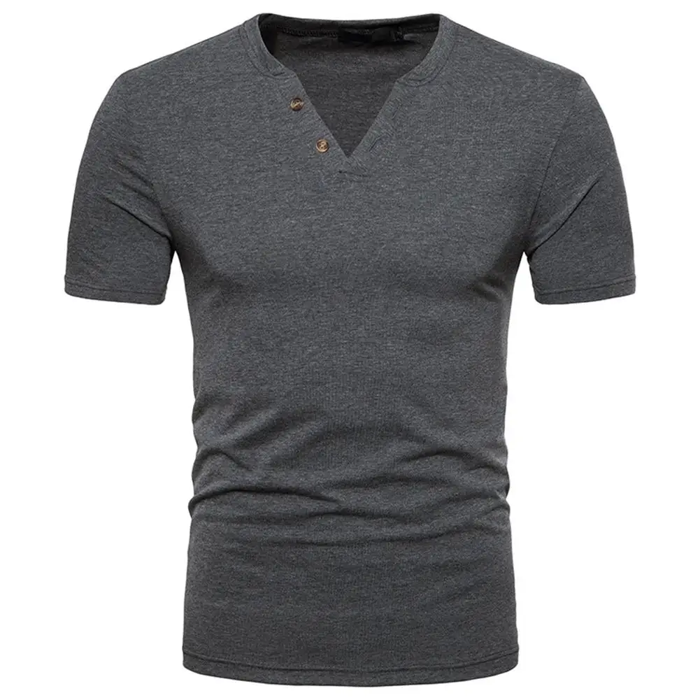 Solid V Neck Summer T shirts Black Short sleeve Big Size S XXL T Shirt