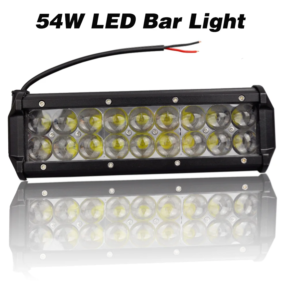 

54W LED Bar Light DC12-80V 18pcs Cree Chips Fog Lamp Waterprood IP67 White 6500K Car-styling Floodlight for Car Motorcycle Luz