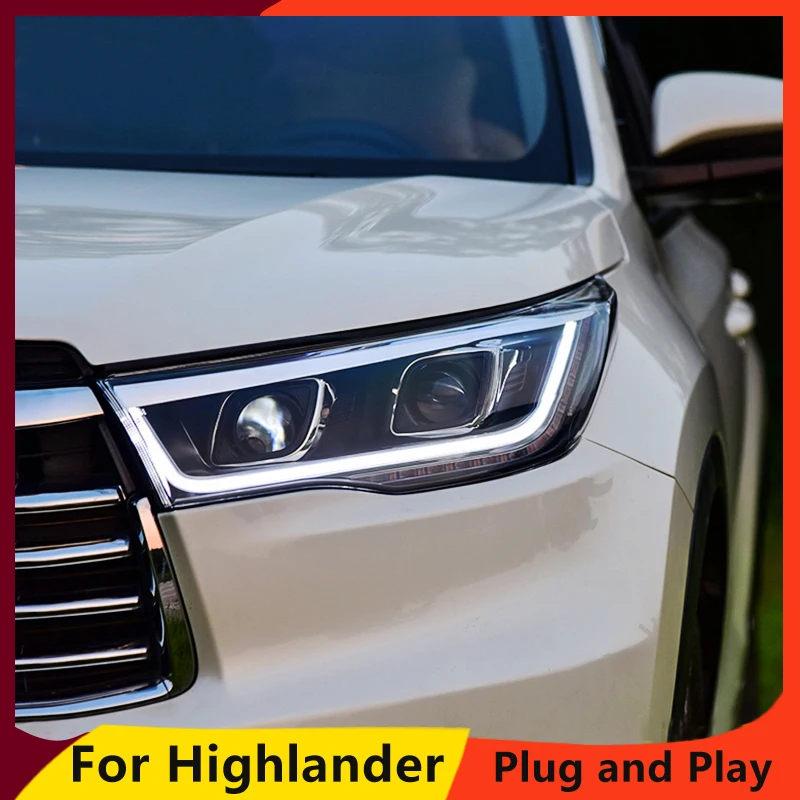 

KOWELL Car Styling For Toyota HIGHLANDER headlights For HIGHLANDER head lamp Angel eye led DRL front light Bi-Xenon Lens xenon