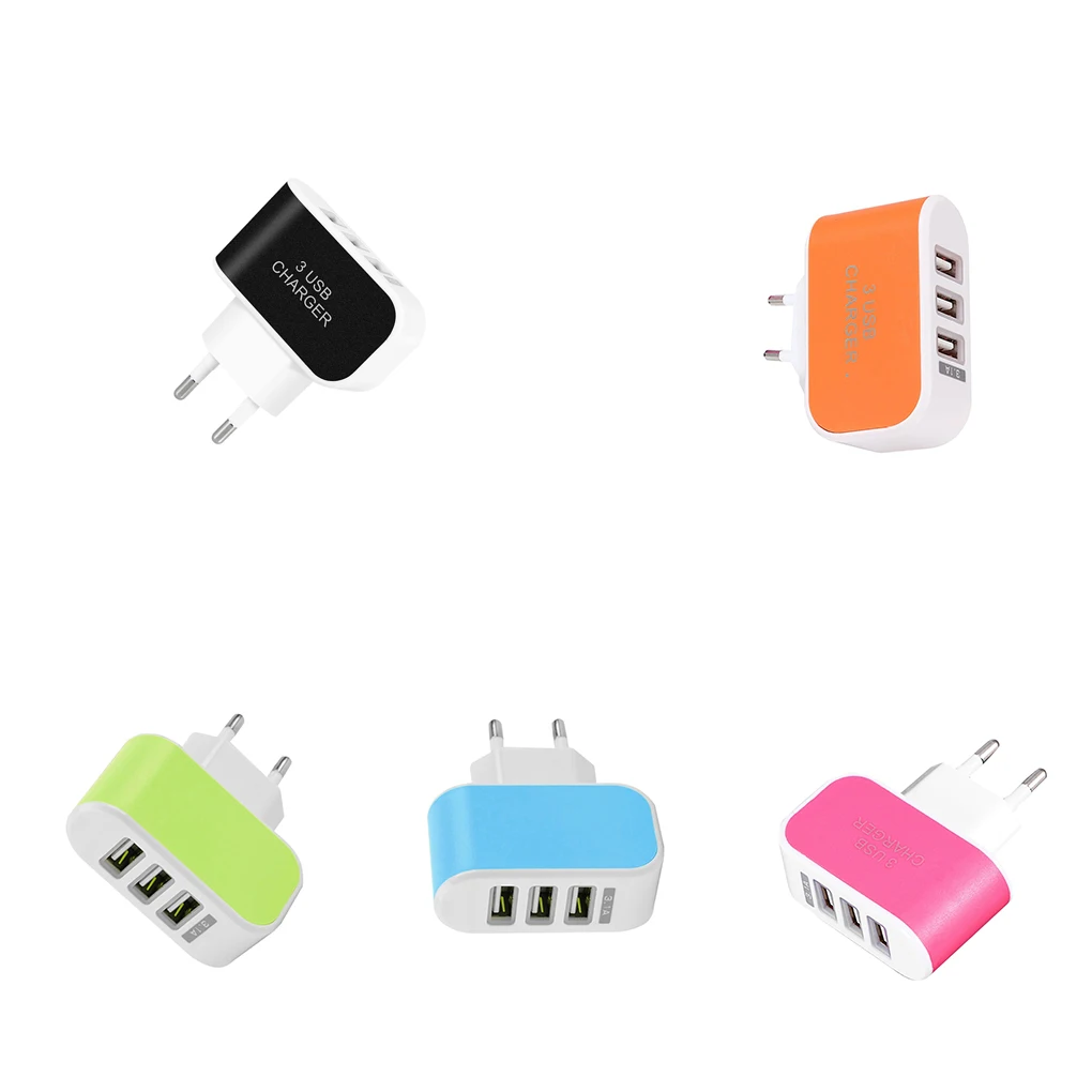 2019 3 منافذ الثلاثي منفذ USB حائط المنزل للسفر AC مهايئ شاحن الاتحاد الأوروبي الولايات المتحدة التوصيل الهاتف المحمول شاحن