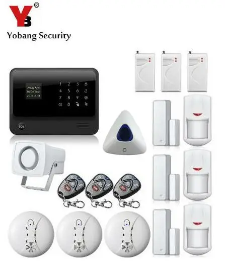 

YoBang Security Touch Screen GSM Home Office Burglar Security Alarm System WIFI G90B Android IOS APP Control Alarm Sensor Kit.
